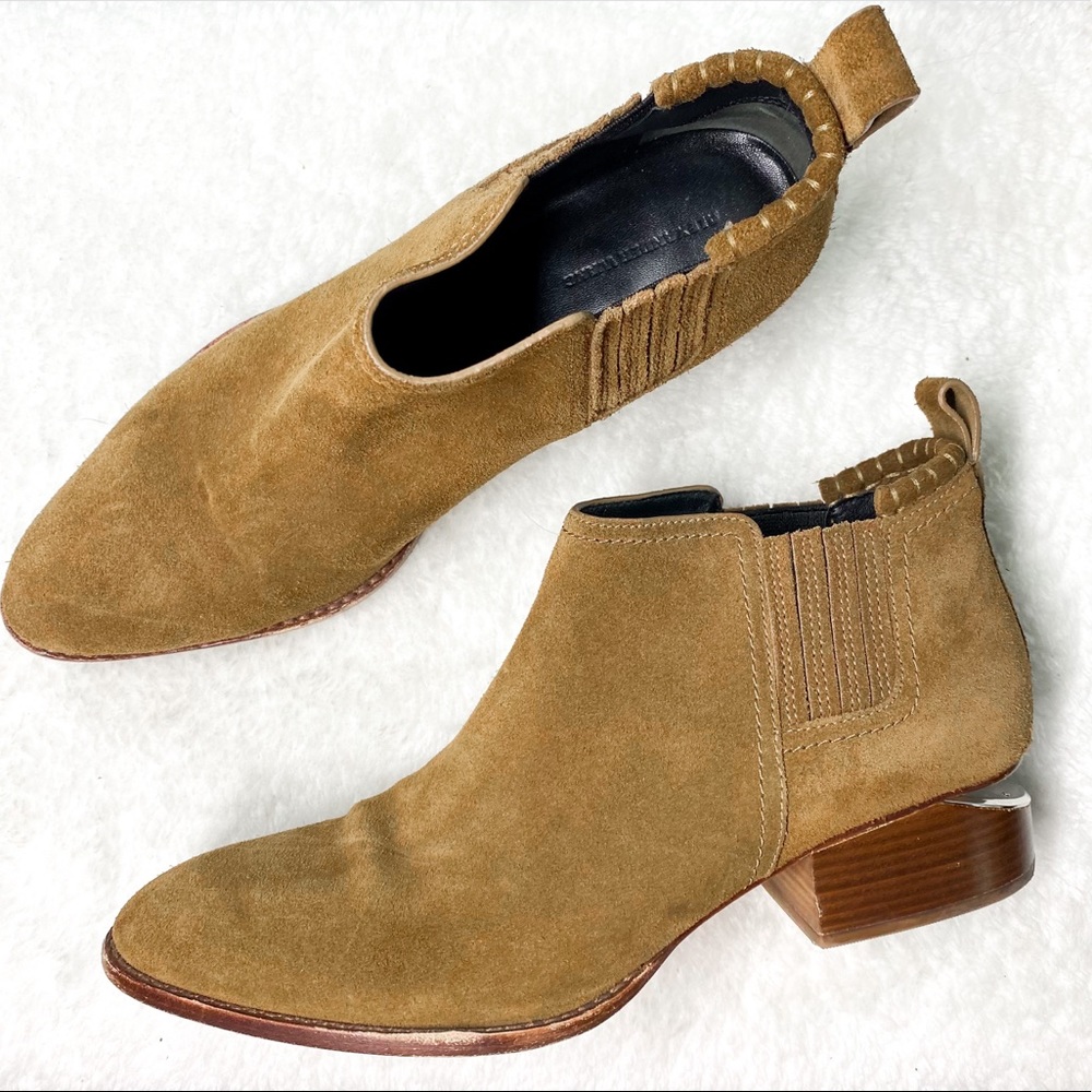 Alexander Wang Kori Chelsea Brown Suede Ankle Boots 10